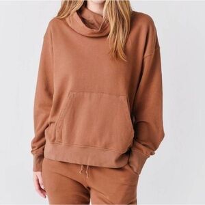 Velvet by Graham & Spencer Ora Soft Fleece Hoodie XS Brown